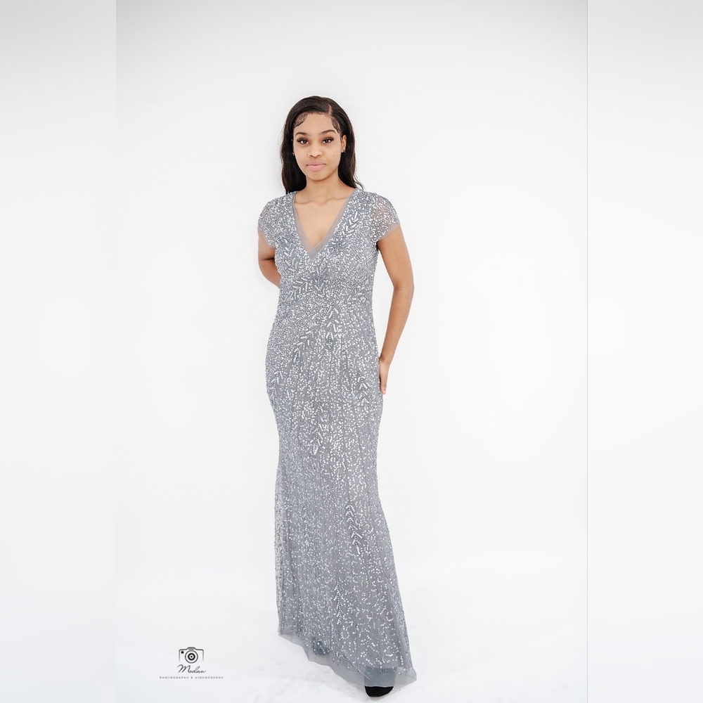 *SOLD* ADRIANNA PAPELL Women's Beaded Sequin Mermaid Gown
